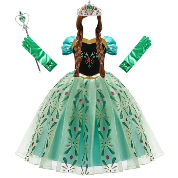 Anna Dresses Children Princess Dress Girl Cosplay Costume Kids Summer Clothes Halloween Birthday Carnival Robe Party Disguise Anna Dresses Children Princess Dress Girl Cosplay Costume Kids Summer Clothes Halloween Birthday Carnival Robe Party Disguise - Image 1