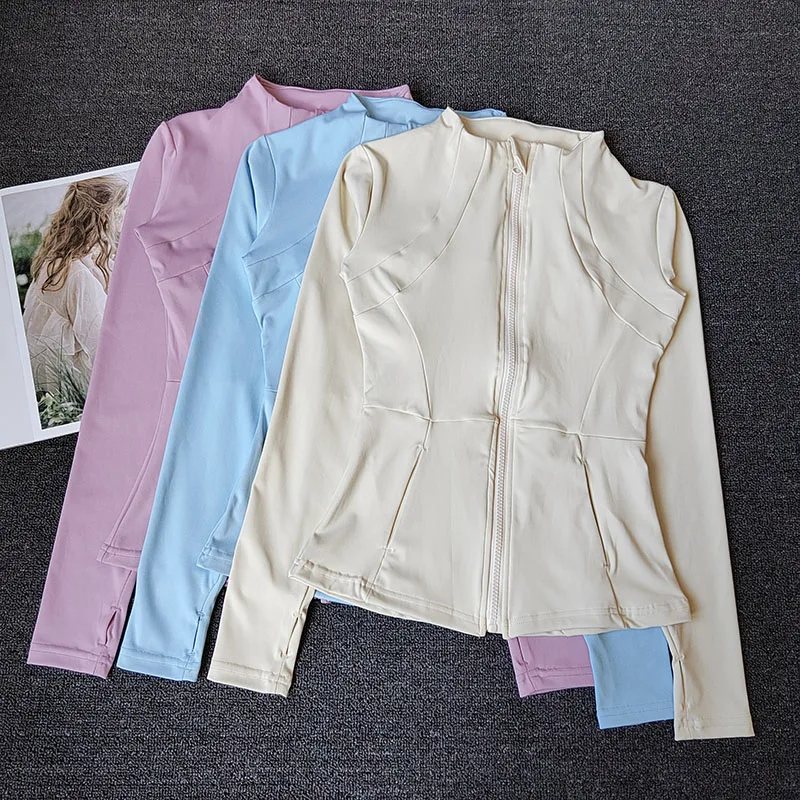 Autumn Winter Sports Jacket Women Zipper Cardigan Slim Slim Windproof Yoga Suit Quick Dry Running Fitness Long Sleeves Coat Suit Autumn Winter Sports Jacket Women Zipper Cardigan Slim Slim Windproof Yoga Suit Quick Dry Running Fitness Long Sleeves Coat Suit - Image 1