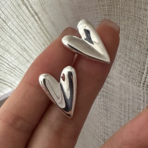 BF CLUB 925 Sterling Silver Earrings For Women Trendy Simple Heart Earring Jewelry Prevent Allergy Party Accessories - Image 1