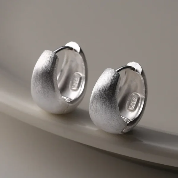 BF CLUB 925 Sterling Silver Vintage Earrings For Women Trendy Bump Oval Earring Jewelry Prevent Allergy Party Accessories - Image 1