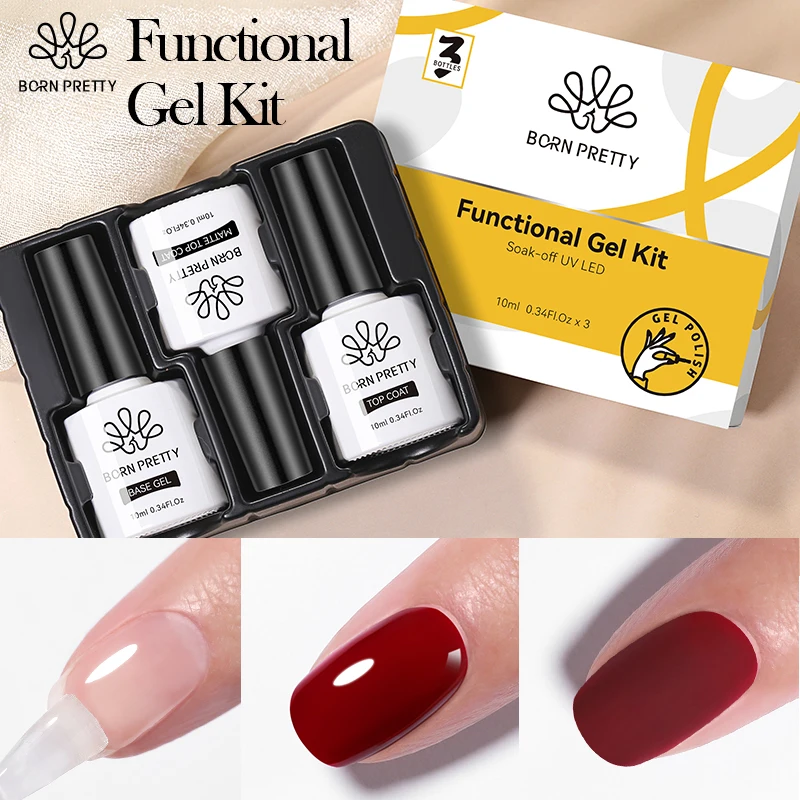 BORN PRETTY 10ml Base Gel Super Top Coat 1/2/3pcs Kit Nail Gel Polish Set Ultra Glossy Tempered Long Wear Top Coat Matte Top BORN PRETTY 10ml Base Gel Super Top Coat 1/2/3pcs Kit Nail Gel Polish Set Ultra Glossy Tempered Long Wear Top Coat Matte Top - Image 1