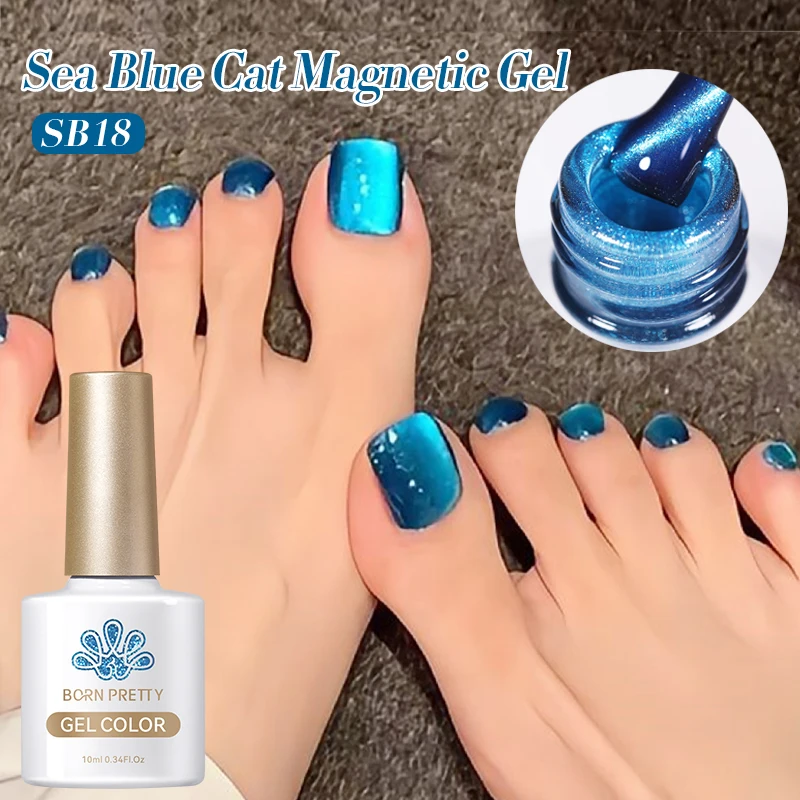 BORN PRETTY 10ml Bright Blue Crystal Cat Magnetic Gel Nail Polish Semi Permanent Nail Art Manicure Glitter Soak Off UV LED Gel BORN PRETTY 10ml Bright Blue Crystal Cat Magnetic Gel Nail Polish Semi Permanent Nail Art Manicure Glitter Soak Off UV LED Gel - Image 1