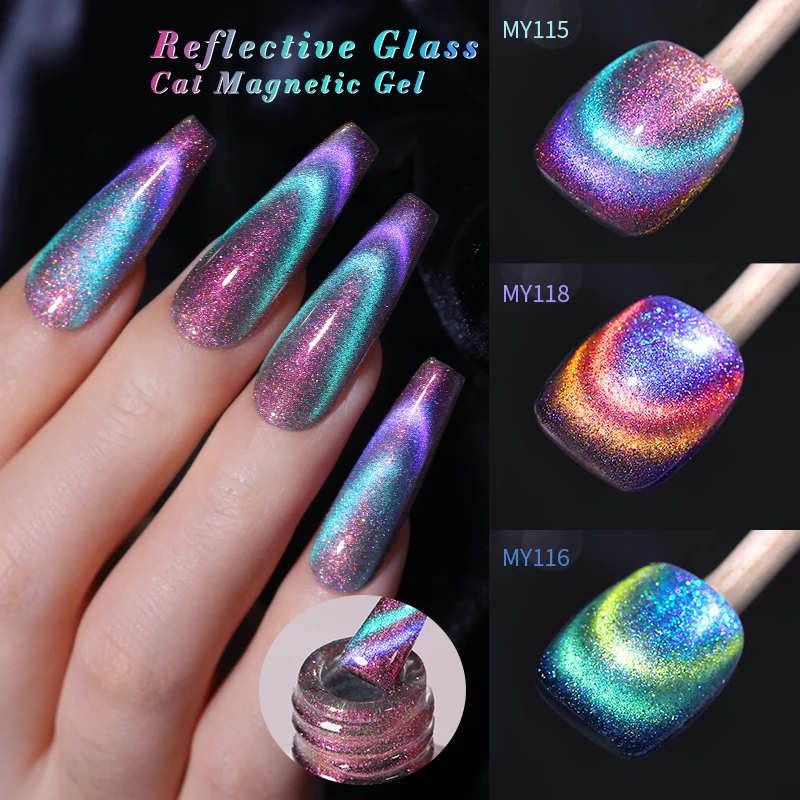 BORN PRETTY 10ml Double Light Reflective Glass Cat Magnetic Gel Sparkling Rainbow Color Gel Nail Polish Varnis Semi Permanent BORN PRETTY 10ml Double Light Reflective Glass Cat Magnetic Gel Sparkling Rainbow Color Gel Nail Polish Varnis Semi Permanent - Image 1