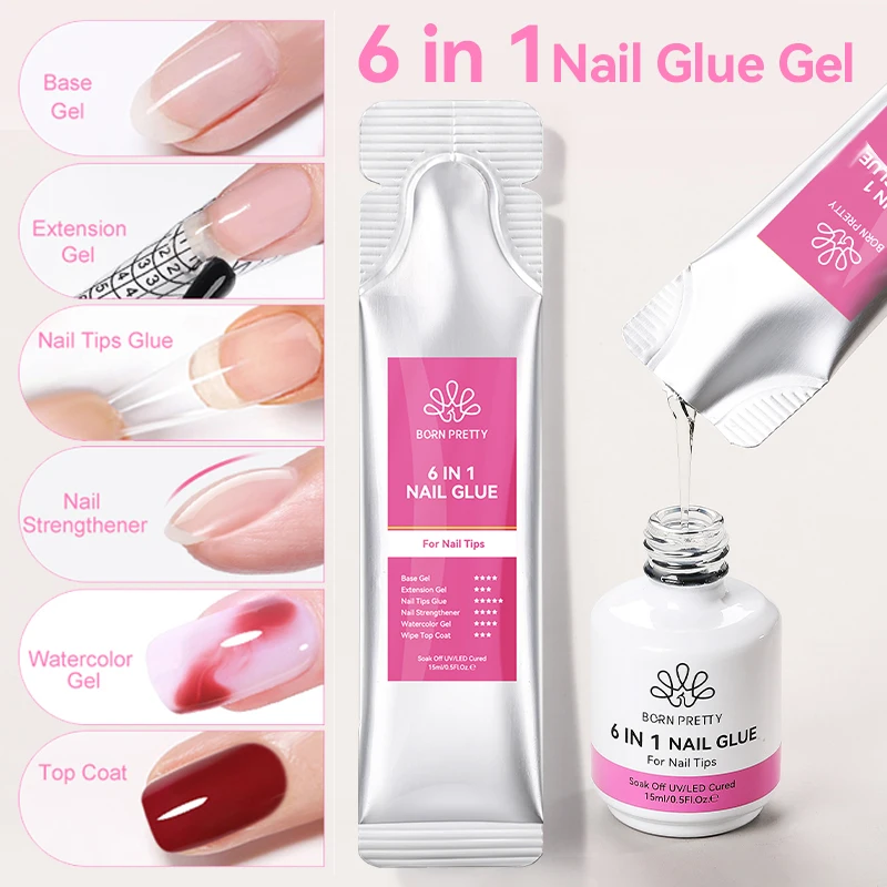 BORN PRETTY 15g 6 IN 1 Extension Nail UV Gel Polish Refilled Package Building Nail Gel Rubber Base Semi Permanent Nails Art Gel BORN PRETTY 15g 6 IN 1 Extension Nail UV Gel Polish Refilled Package Building Nail Gel Rubber Base Semi Permanent Nails Art Gel - Image 1