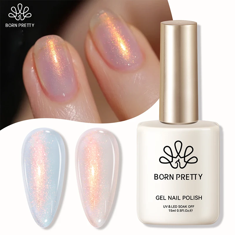 BORN PRETTY 15ml Auroras Pearl Gel Nail Polish Glitter Polarized Transparent Sheer Purple Gel Nail Supplies for Nail Art Design BORN PRETTY 15ml Auroras Pearl Gel Nail Polish Glitter Polarized Transparent Sheer Purple Gel Nail Supplies for Nail Art Design - Image 1