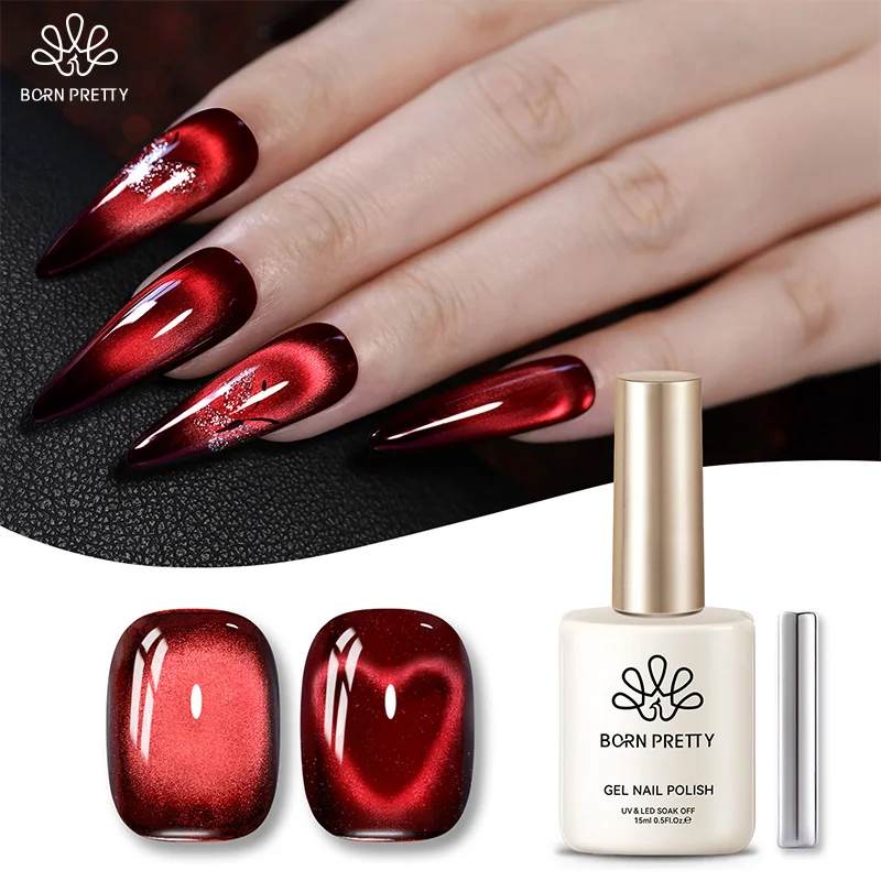 BORN PRETTY 15ml Wishing Apple Cat Magnetic Gel Ultra Shine Dark Red Series Soak Off UV Gel Nail Art Varnish Syrup Nail Supplies BORN PRETTY 15ml Wishing Apple Cat Magnetic Gel Ultra Shine Dark Red Series Soak Off UV Gel Nail Art Varnish Syrup Nail Supplies - Image 1
