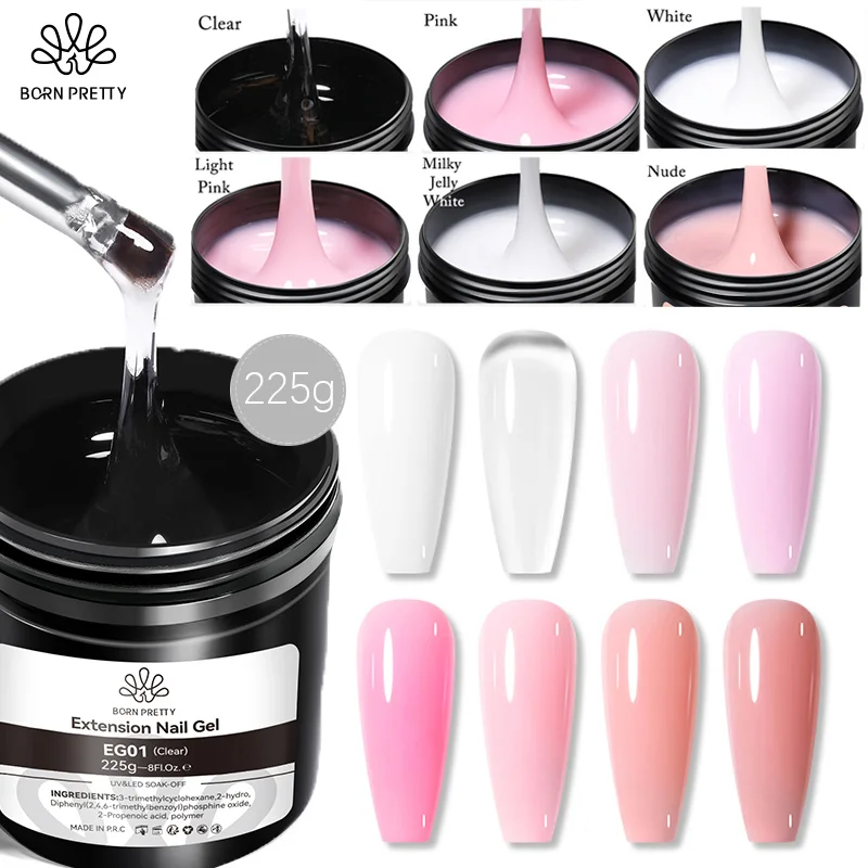 BORN PRETTY 225g Building Nail Gel White Nude Pink Nail Extension Gel Multi-functional Nails Art Gel Polish Soak Off Gel Salon BORN PRETTY 225g Building Nail Gel White Nude Pink Nail Extension Gel Multi-functional Nails Art Gel Polish Soak Off Gel Salon - Image 1