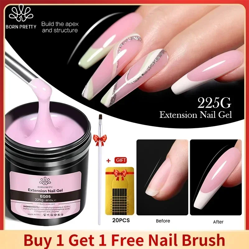 BORN PRETTY 225g Nail Extension Gel Jelly White Pink Clear Gel Nail Polish Quick Extending UV Nail Hard Gels Soak Off Gel Varnis BORN PRETTY 225g Nail Extension Gel Jelly White Pink Clear Gel Nail Polish Quick Extending UV Nail Hard Gels Soak Off Gel Varnis - Image 1