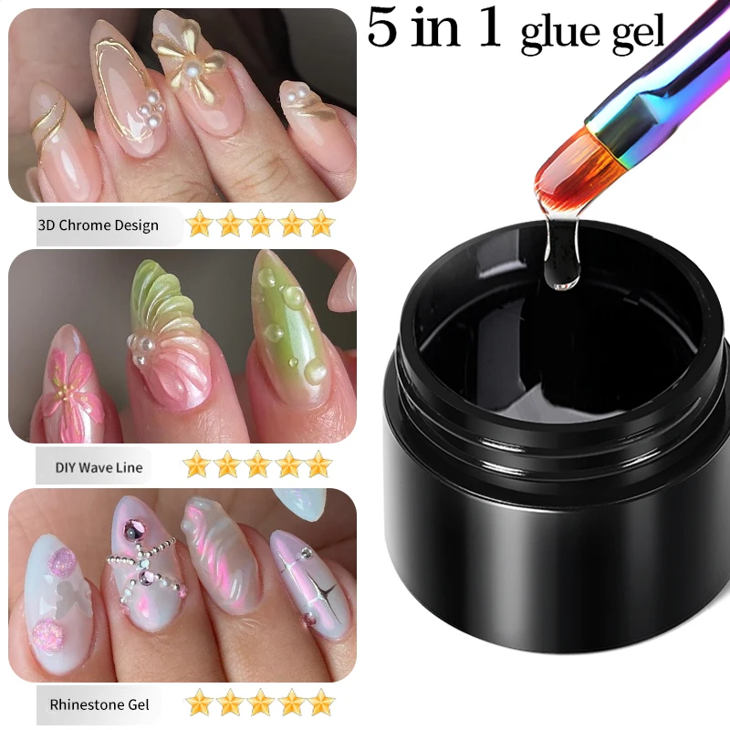 BORN PRETTY 5ML Wave Liner Gel Nail Polish 5 in 1 Glue Gel Varnis Semi Permanent UV Gel For DIY Painting Drawing Manicure BORN PRETTY 5ML Wave Liner Gel Nail Polish 5 in 1 Glue Gel Varnis Semi Permanent UV Gel For DIY Painting Drawing Manicure - Image 1