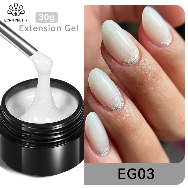 BORN PRETTY Glitter Milky Jelly White Hard UV Extension Gel Nail Polish 30ML Clear Nude Pink Color Soak Off Construction Gel BORN PRETTY Glitter Milky Jelly White Hard UV Extension Gel Nail Polish 30ML Clear Nude Pink Color Soak Off Construction Gel - Image 1