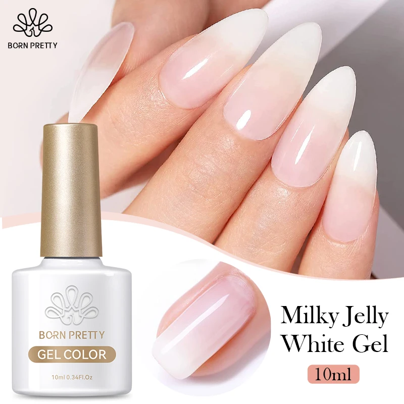 BORN PRETTY Milky Jelly White Color Nail Gel Translucent Clear Coat 10ml Soak Off Neutral Gel Varnis For Nail Art French Design BORN PRETTY Milky Jelly White Color Nail Gel Translucent Clear Coat 10ml Soak Off Neutral Gel Varnis For Nail Art French Design - Image 1