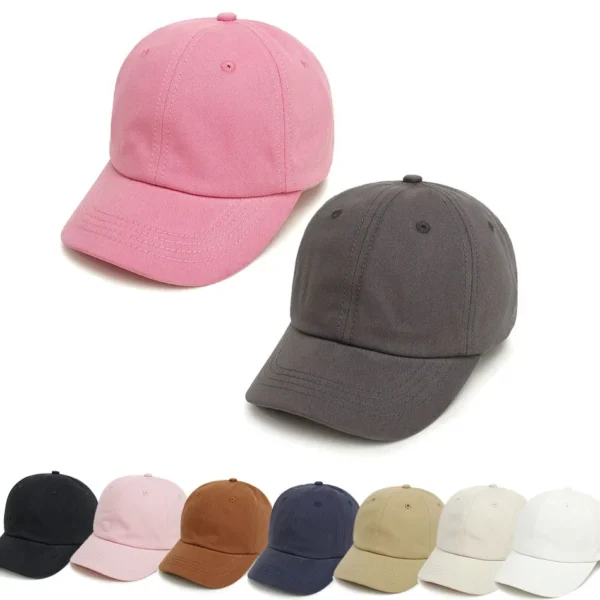 Baby Girl Baseball Caps Pink Black White Gray Children Low Profile Sun Hat Kids Boy Running Headwear Clothing Accessories - Image 1