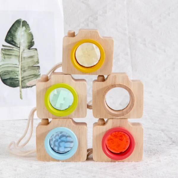 Baby Wood Colorful Camera Kaleidoscope Toys for Children Rainbow Wooden Toys for Children Kids Learning Early Educational Game Baby Wood Colorful Camera Kaleidoscope Toys for Children Rainbow Wooden Toys for Children Kids Learning Early Educational Game - Image 1