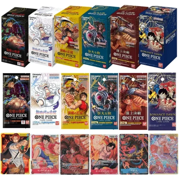 Bandai Original One Piece Cards Japanese OP06 Zoro&Sanji Trading Booster Box OP05 Luffy Rare Cards OP01-04 Card Collector Gift - Image 1