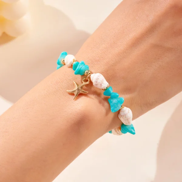 Bohemian Starfish Conch Beads Bracelets For Women Handmade Irregular Stone Beaded Bangles Beach Party Friendship Jewelry Gift - Image 1