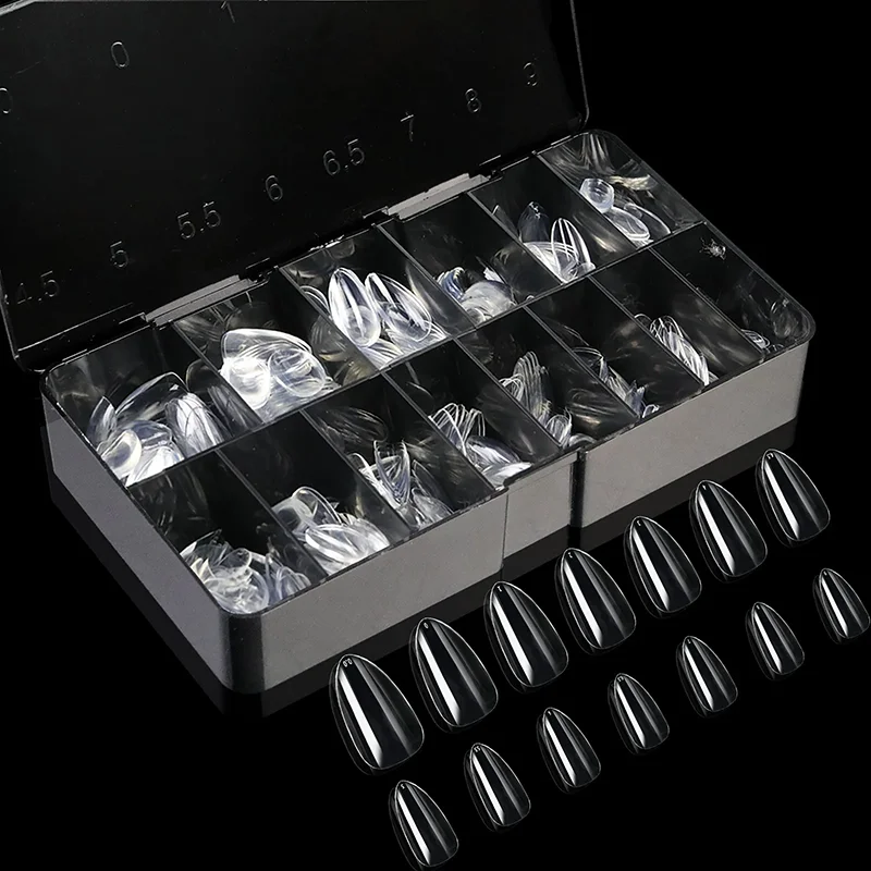 Boxed Transparent Fake Nails Mulit-Shaped Size Almond Coffin Press On Acrylic Nails For Manicure Art Extension Decoration Boxed Transparent Fake Nails Mulit-Shaped Size Almond Coffin Press On Acrylic Nails For Manicure Art Extension Decoration - Image 1