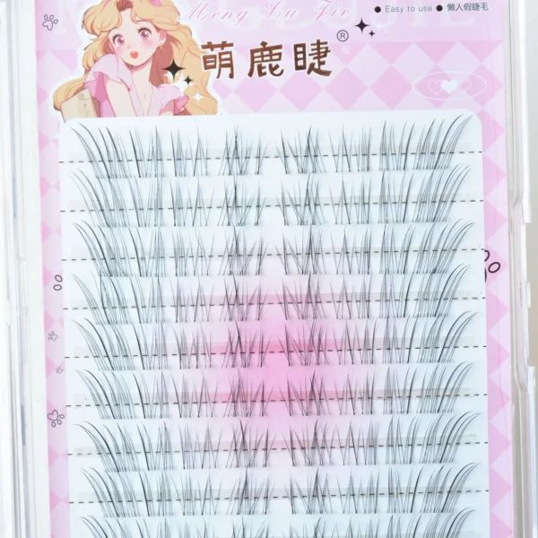 C Curl 8-12mm Eyelash Clusters Natural Wispy Soft Transparent Stem Fairy Comic Fake Eyelashes Segmented Lash Extension C Curl 8-12mm Eyelash Clusters Natural Wispy Soft Transparent Stem Fairy Comic Fake Eyelashes Segmented Lash Extension - Image 1