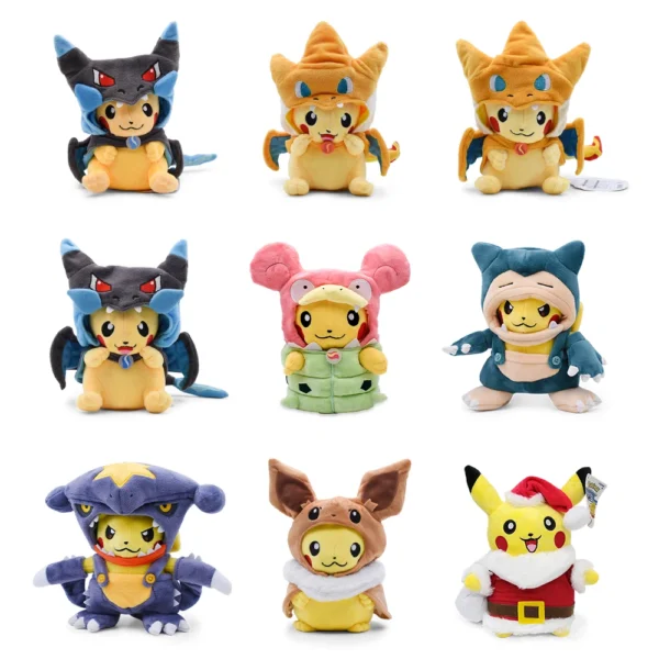 Cos Eevee Pikachu Cosplay Plush Toys Charizard Peluche Lucario Stuffed Animal Doll Collectible Gift,Cartoon 20-30CM Cos Eevee Pikachu Cosplay Plush Toys Charizard Peluche Lucario Stuffed Animal Doll Collectible Gift,Cartoon 20-30CM - Image 1
