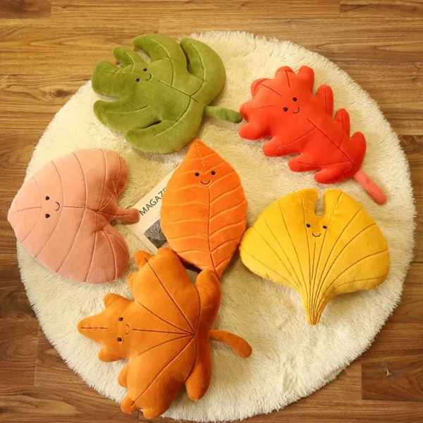Creative Simulation Leaves Plush Hug Pillow Cartoon Maple Leaves Soft Stuffed Plant Soft Plushies Kids Toys for Girls Home Decor - Image 1