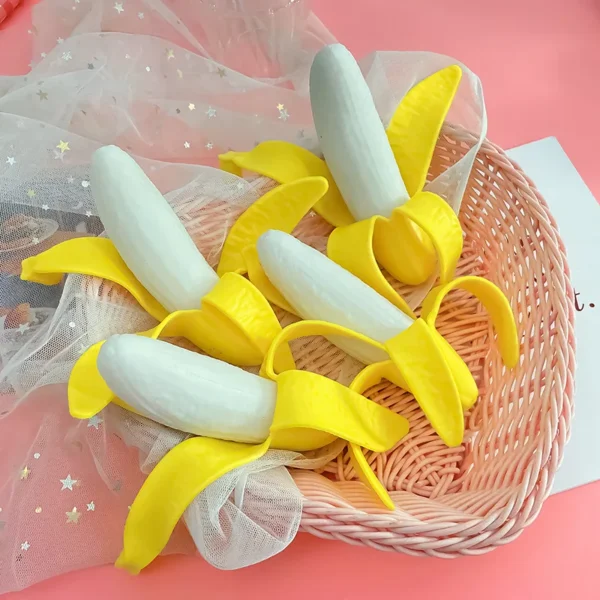 Cute Fruit Squishy Stress Balls Fidget Sensory Toy Squeeze Stress Relief Hand Toy Anti-Anxiety Banana Stretchy Slow Rising Toy - Image 1