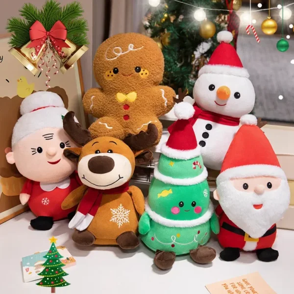 Cute Santa Claus & Elk Snowman Gingerbread Man Plush Toys Stuffed Animal Doll Christmas Gifts For Children Kids Home Decoration Cute Santa Claus & Elk Snowman Gingerbread Man Plush Toys Stuffed Animal Doll Christmas Gifts For Children Kids Home Decoration - Image 1