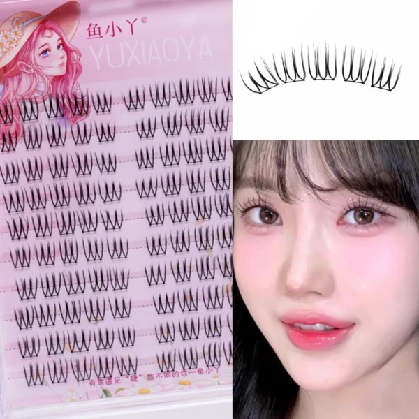 DIY U shaped Resuable Lashes Spiky Cluster Eyelash Extensions For Korean Kpop Girl Eye Makeup Tool 10 Rows DIY U shaped Resuable Lashes Spiky Cluster Eyelash Extensions For Korean Kpop Girl Eye Makeup Tool 10 Rows - Image 1