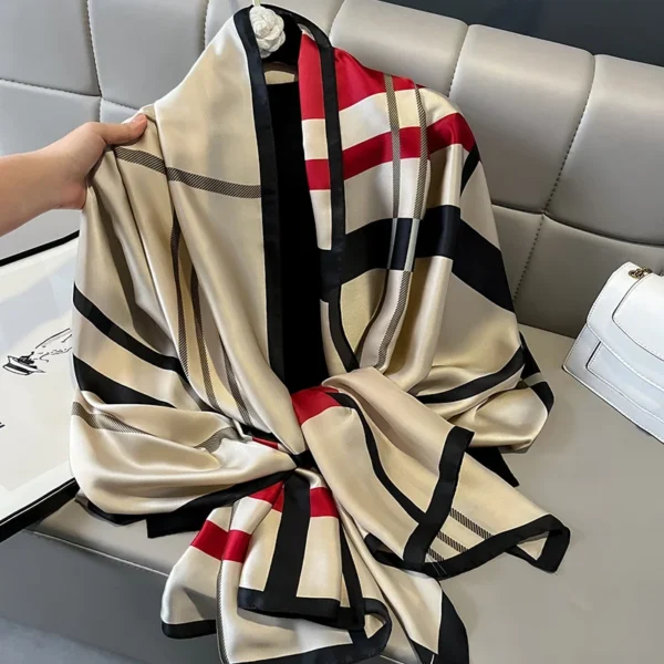 Design Satin Silk Shawl Hijab Scarf Women Fashion Summer Sunscreen Beach Stole Wraps Bufanda Female Headkerchief Echarpe New Design Satin Silk Shawl Hijab Scarf Women Fashion Summer Sunscreen Beach Stole Wraps Bufanda Female Headkerchief Echarpe New - Image 1