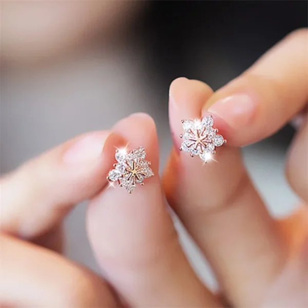 Exquisite Zircon Snowflake Stud Earrings for Women Shiny Rhinestone Crystal Flowers Earring Girl Party Christmas Jewelry Gifts Exquisite Zircon Snowflake Stud Earrings for Women Shiny Rhinestone Crystal Flowers Earring Girl Party Christmas Jewelry Gifts - Image 1