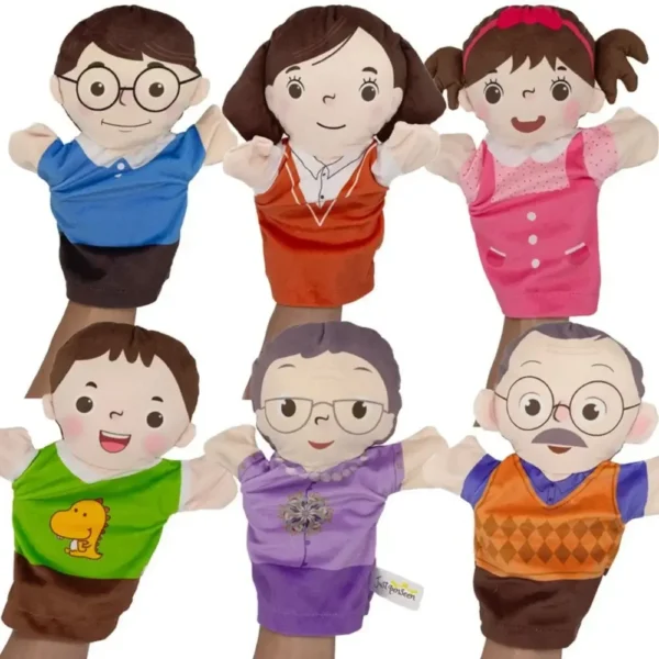 Family Hand Puppet Grandparents Parents Son Daughter Doll Plush Gloves Parent-child Interaction Story Telling Hand Puppets - Image 1