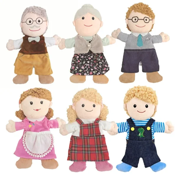 Family Soft Stuffed Toy Doll Cospaly Brother Sister Dad Mum Plush Doll Educational Baby Toys Kawaii Hand Finger Full Body Puppet Family Soft Stuffed Toy Doll Cospaly Brother Sister Dad Mum Plush Doll Educational Baby Toys Kawaii Hand Finger Full Body Puppet - Image 1