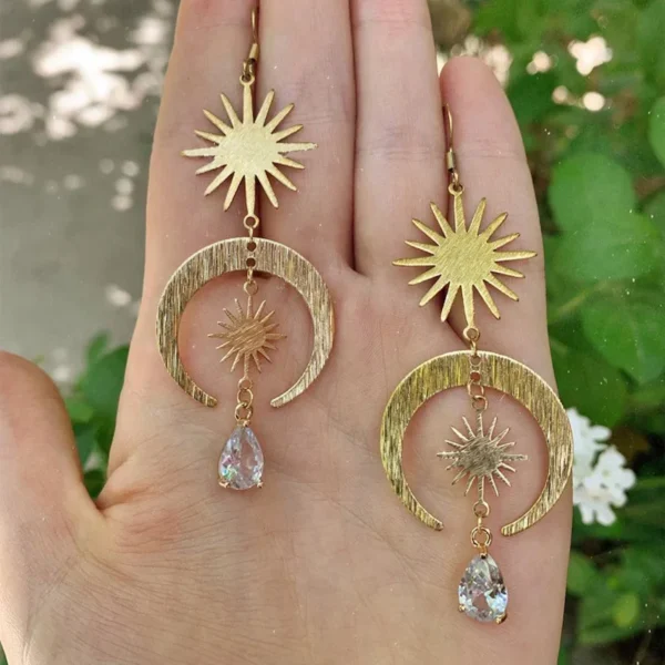 Fashionable Sun Star Moon Bohemian Style Dangle Earrings for Women Party Hippie Statement Long Jewelry Minimalism Women Gift - Image 1