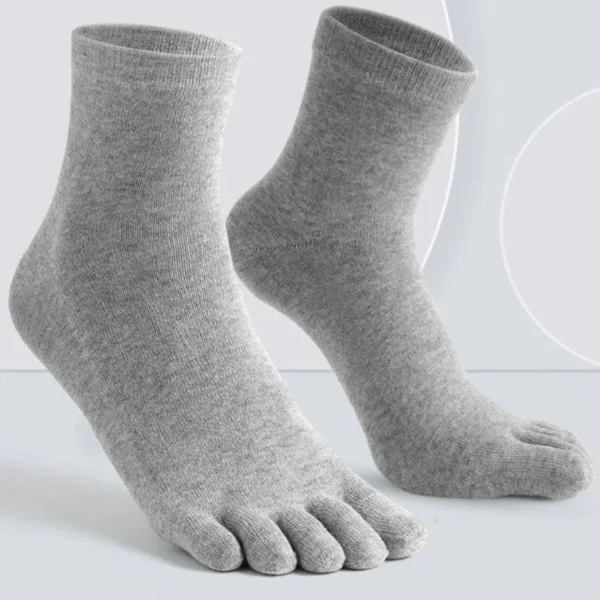 Five Finger Socks Men's Pure Cotton Five Toe Socks Sweat Absorbing Mid Tube Split Toe Socks Toes Socks For Men - Image 1