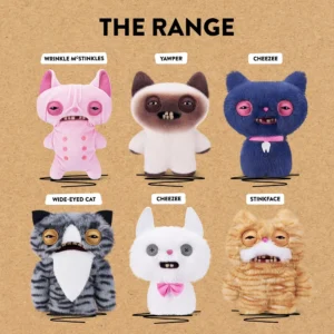 Fuggler Alley Cats Plush Toys Soft Plushies Cute Cartoon Doll Funny Ugly Teeth Monster Stuffed Animal Toys Collection Gifts 22CM