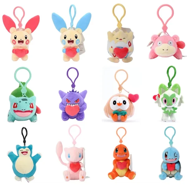 Gengar Jigglypuff Bulbasaur Plush Toys Pokemon Stuffeds Mimikyu Mew Togepi Keychain Backpack Pendant Keyring Birthday Gifts - Image 1