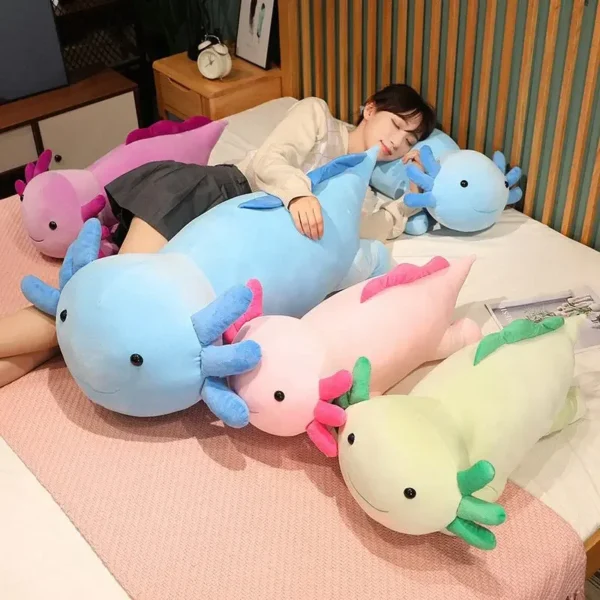 Giant Colorful Newt Plush Toy Stuffed Cute Axolotl Salamander Fuzzy Long Plush Fish Appeasing Long Pillow Cushion Kids Gift Giant Colorful Newt Plush Toy Stuffed Cute Axolotl Salamander Fuzzy Long Plush Fish Appeasing Long Pillow Cushion Kids Gift - Image 1