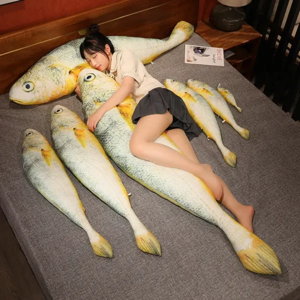 Giant Simulation Funny Fish Plush Toys Stuffed Soft Animal Yellow Croaker Pillow Creative Sleep Cushion for Kids Girls Xmas Gift Giant Simulation Funny Fish Plush Toys Stuffed Soft Animal Yellow Croaker Pillow Creative Sleep Cushion for Kids Girls Xmas Gift - Image 1