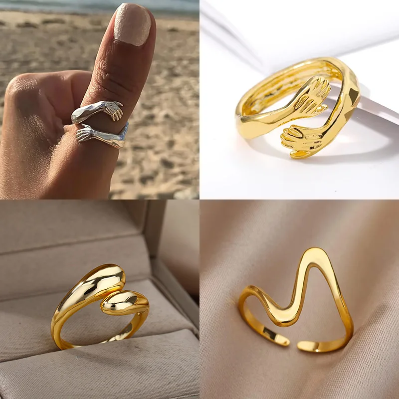 Gothic Hug Muscle Hands Rings For Women Men Adjustable Open Hug Hands Ring Party Wedding Couple Vintage Jewelry Anillos Bague Gothic Hug Muscle Hands Rings For Women Men Adjustable Open Hug Hands Ring Party Wedding Couple Vintage Jewelry Anillos Bague - Image 1