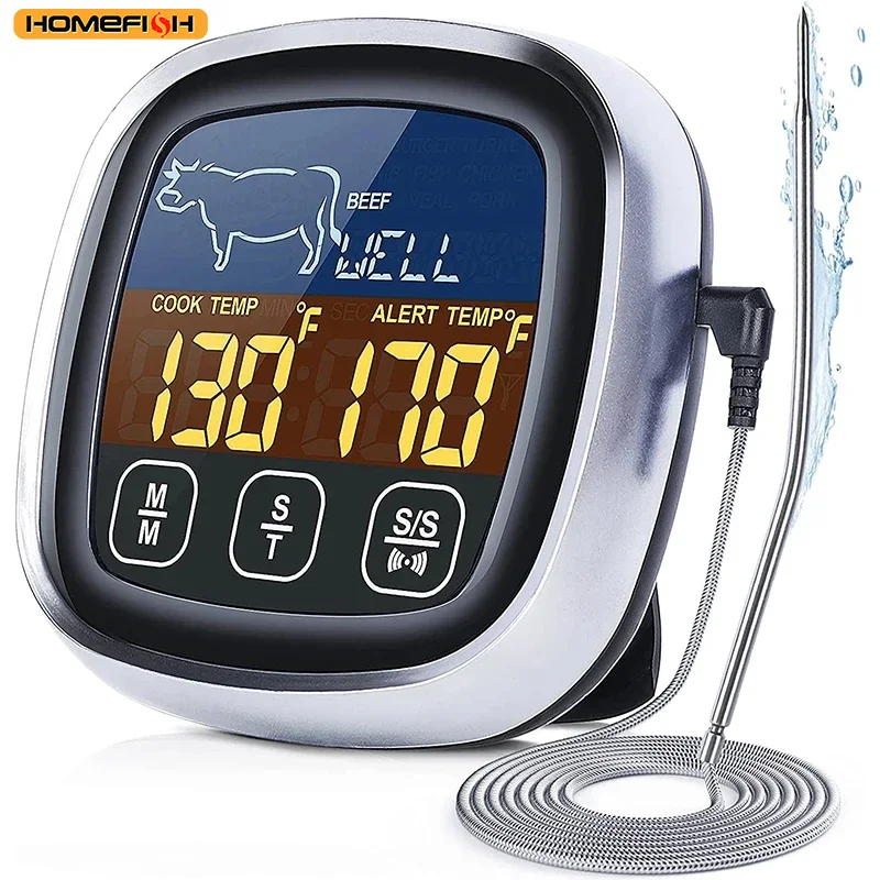 HOMEFISH Digital Meat Kitchen Thermometer Stainless Waterproof Meat Temperature Thermometre Probe Oven Cooking BBQ HOMEFISH Digital Meat Kitchen Thermometer Stainless Waterproof Meat Temperature Thermometre Probe Oven Cooking BBQ - Image 1