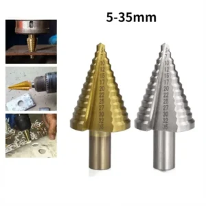 HSS Step Drill Bit - 5-35MM High-Speed Steel for Wood & Metal Drilling, Industrial Reamer Tool