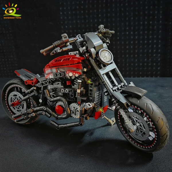 HUIQIBAO 826PCS MOC Motorbike Model Building Blocks Technical Moto Bricks Toy for Kids Boy Children Adult Collection Ornaments - Image 1