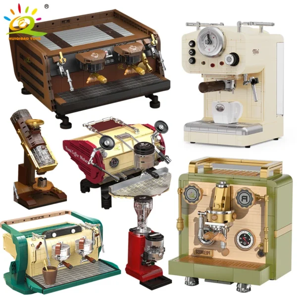 HUIQIBAO MOC Coffee Machine Model Building Blocks Ornaments City Construction Bricks Set Children Toys For Kids Friend Game Gift HUIQIBAO MOC Coffee Machine Model Building Blocks Ornaments City Construction Bricks Set Children Toys For Kids Friend Game Gift - Image 1