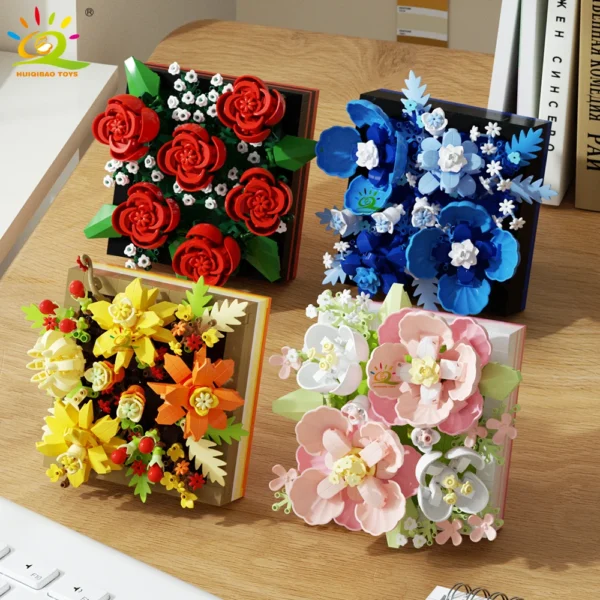 HUIQIBAO MOC Flower Display Rack Micro Building Block Succulent Mini 3D Diamond Model Brick Toy for Children Desk Decoration HUIQIBAO MOC Flower Display Rack Micro Building Block Succulent Mini 3D Diamond Model Brick Toy for Children Desk Decoration - Image 1
