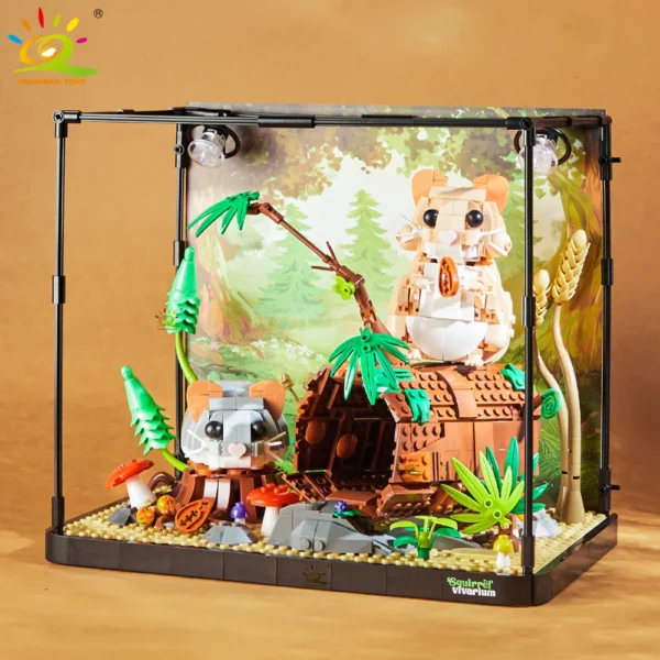 HUIQIBAO MOC Hamster Animal Model Building Block Brick Boy Assembly Construction Toy For Children Kid DIY Game Home Desk Decor - Image 1