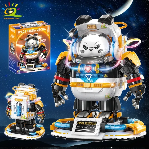 HUIQIBAO MOC Space Panda Astronaut Figures Model Building Block Model Aerospace Man DIY Ornament Bricks Toy For Children Kids HUIQIBAO MOC Space Panda Astronaut Figures Model Building Block Model Aerospace Man DIY Ornament Bricks Toy For Children Kids - Image 1