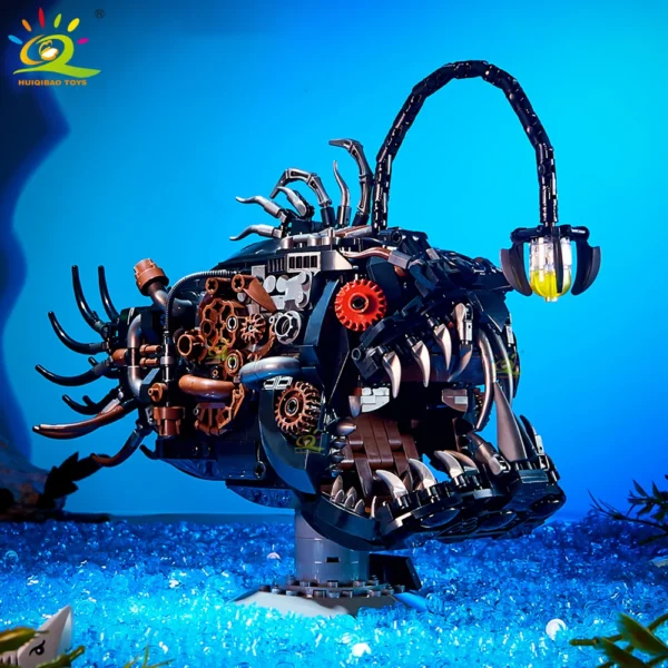 HUIQIBAO MOC Technicial Machinery Lantern Fish Model Building Block Marine Series Brick Construction Toy For Children Home Decor HUIQIBAO MOC Technicial Machinery Lantern Fish Model Building Block Marine Series Brick Construction Toy For Children Home Decor - Image 1