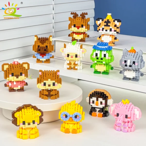 HUIQIBAO Mini Cute Anima Micro Building Blocks 3D Diamond Model LION Bricks DIY City Construction Toys for Children Kids Gift HUIQIBAO Mini Cute Anima Micro Building Blocks 3D Diamond Model LION Bricks DIY City Construction Toys for Children Kids Gift - Image 1