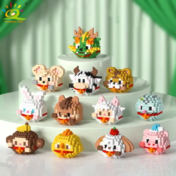 HUIQIBAO Mini Cute Delicious Fruit Micro Building Blocks 3D Diamond Model Food Bricks DIY City Construction Toys for Children - Image 1