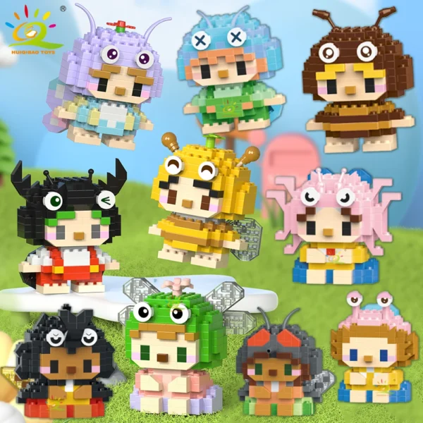 HUIQIBAO Mini Cute Insect Micro Building Blocks 3D Diamond Model BEE Snail Brick DIY City Construction Toy for Children Kid Gift - Image 1