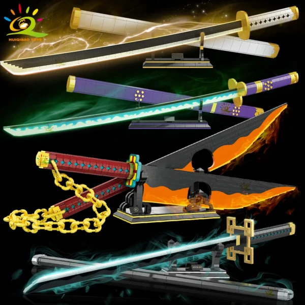 HUIQIBAO Samurai Sword Building Blocks Ninja Blade Katana Japanese Anime Butterfly Nichirin Knife Bricks Children Toys for Adult HUIQIBAO Samurai Sword Building Blocks Ninja Blade Katana Japanese Anime Butterfly Nichirin Knife Bricks Children Toys for Adult - Image 1