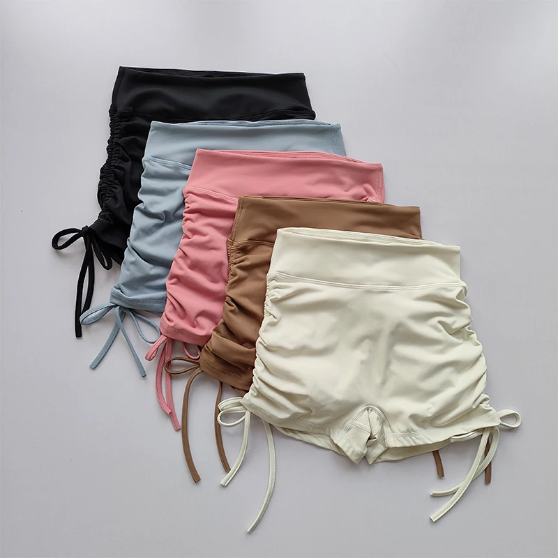 High Waisted Sexy Fitness Shorts Drawstring Straps Quick Drying Running Three Piece Pants Women Peach Buttocks Sports Hot Pants High Waisted Sexy Fitness Shorts Drawstring Straps Quick Drying Running Three Piece Pants Women Peach Buttocks Sports Hot Pants - Image 1